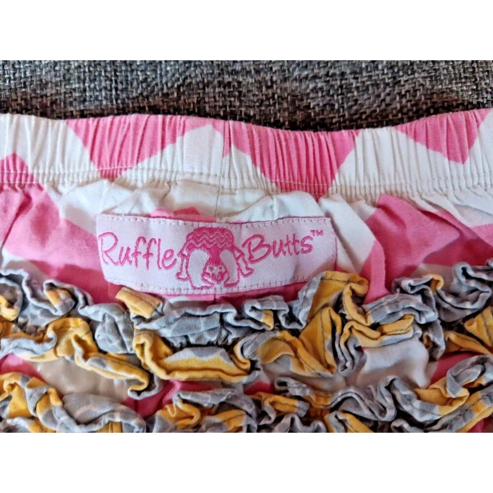shirt and pants 3T Ruffle Butts Elephant Gray Pink Yellow